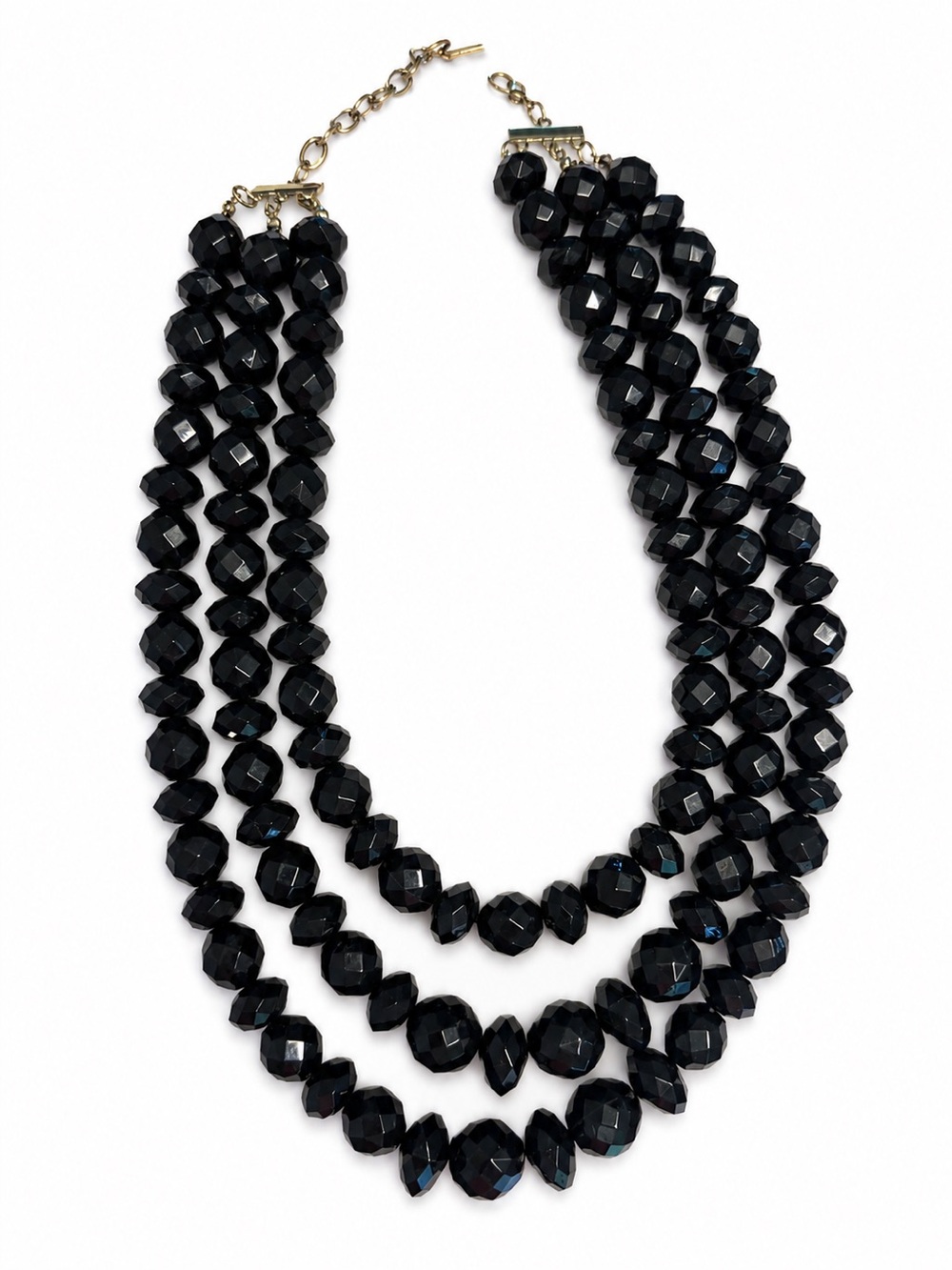 Elegant Multi-Strand Black Beaded Necklace